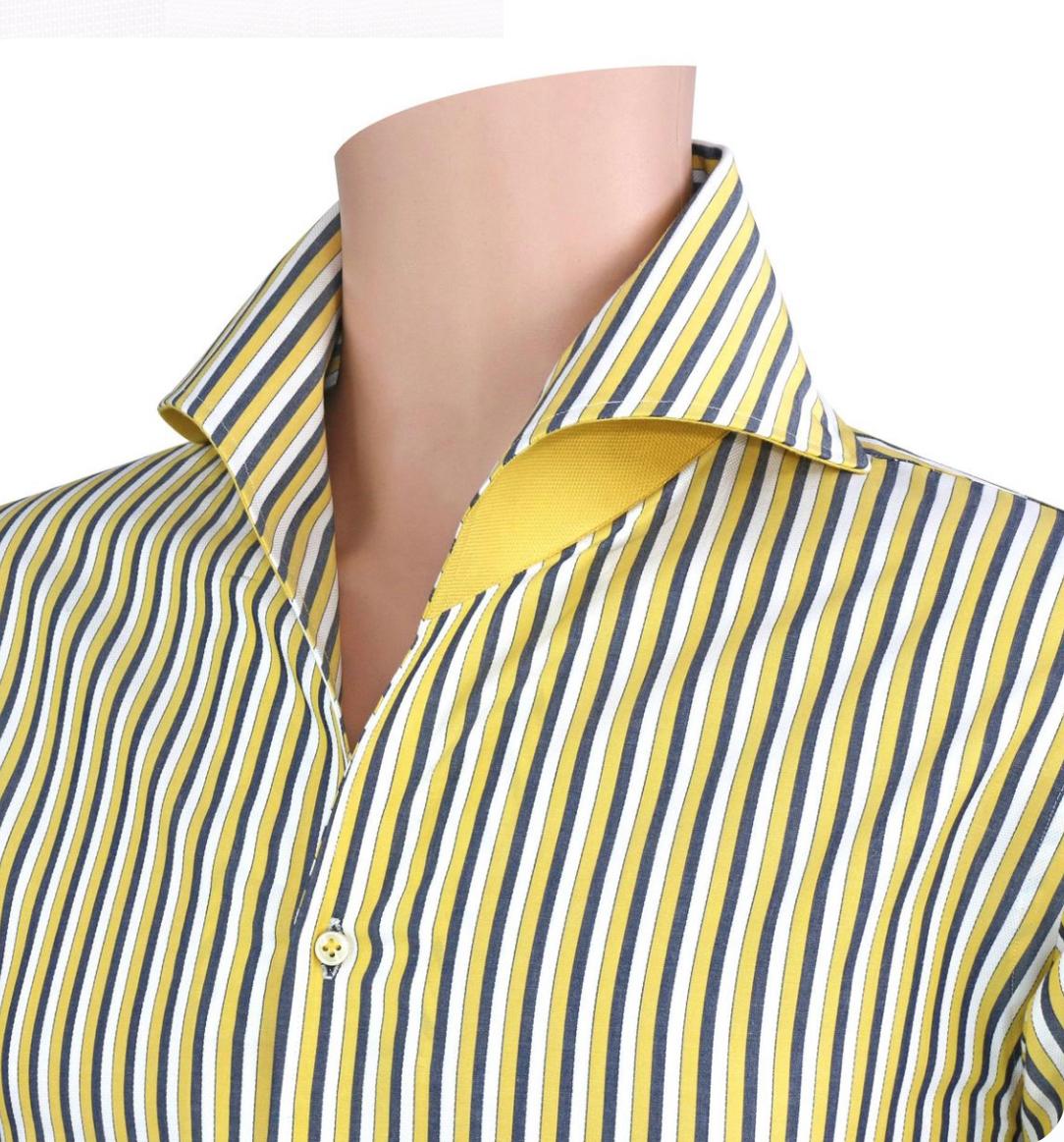 Yellow Stripe Bespoke Shirt — Shaniel Bespoke Tailor